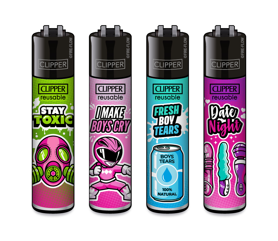 Girly Slogan - 4er Set CLIPPER CLASSIC Large