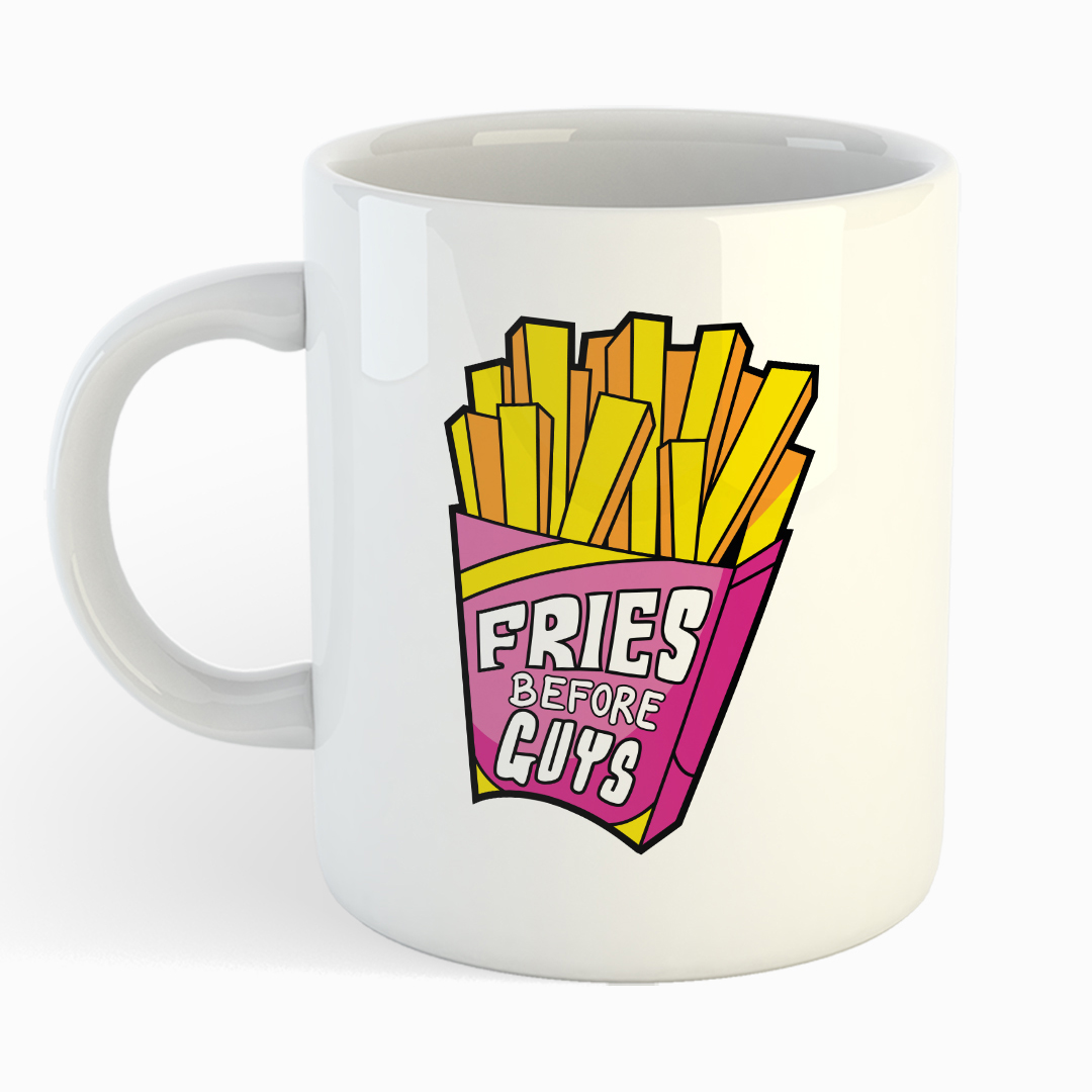 Weiße Tasse - FRIES BEFORE GUYS