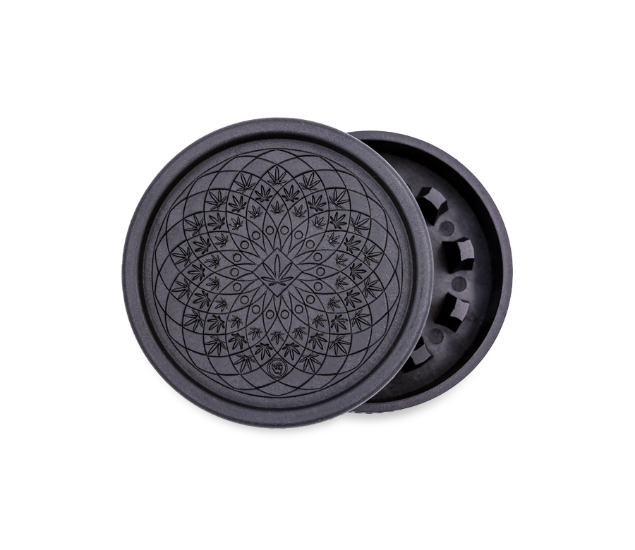 Hemp Grinder - Leaf Pattern (⌀55 mm / 2-parts)