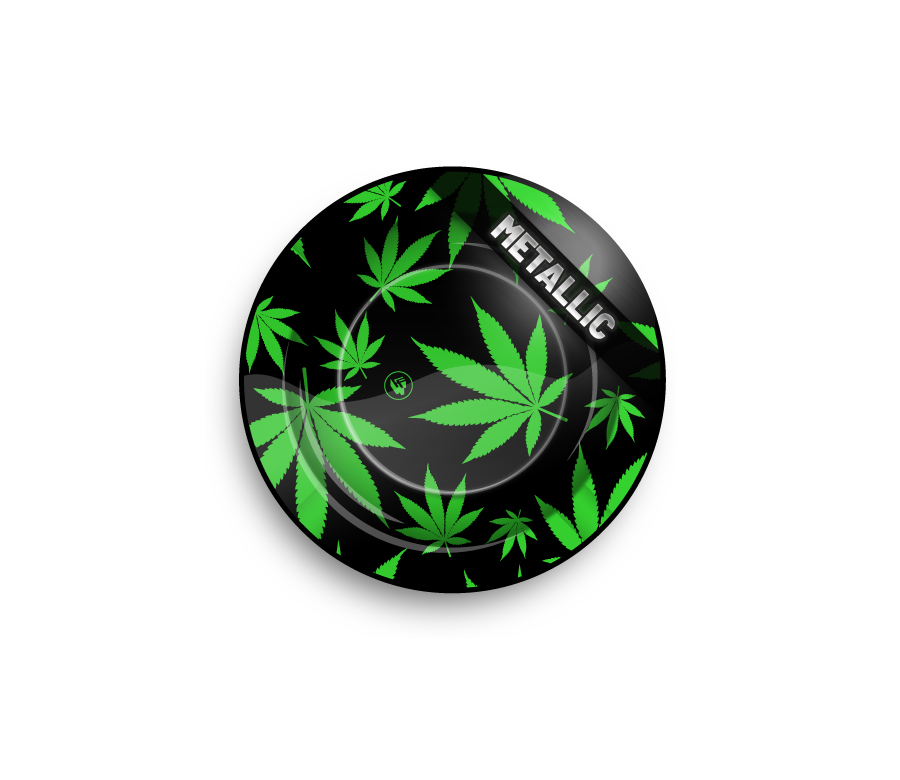 Metal Ashtray Leaves Green metallic (⌀135 mm)