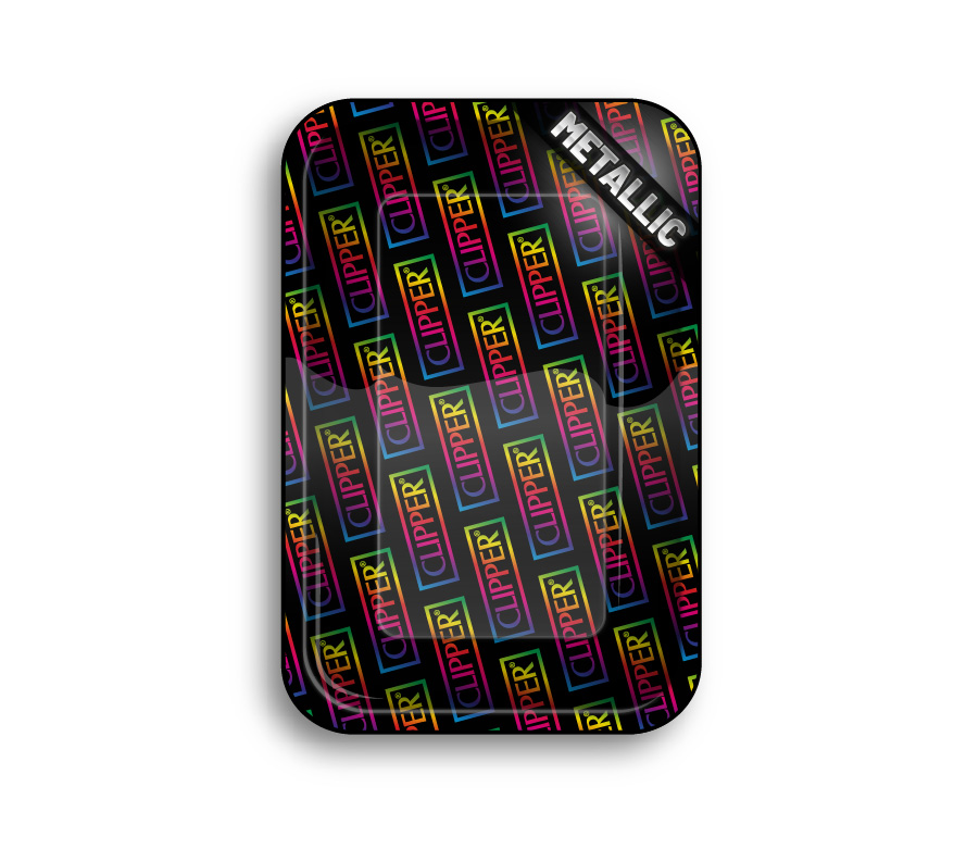 Metal Rolling Tray Clipper Logo Rainbow (275 mm x 175 mm)