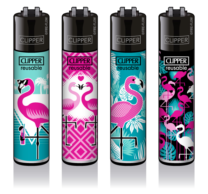 Flamingos - 4er Set CLIPPER CLASSIC Large
