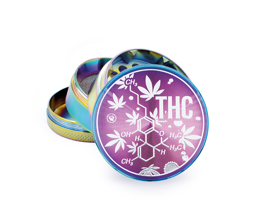 Metal Grinder Icy THC Molecule (⌀50 mm / 4-parts)