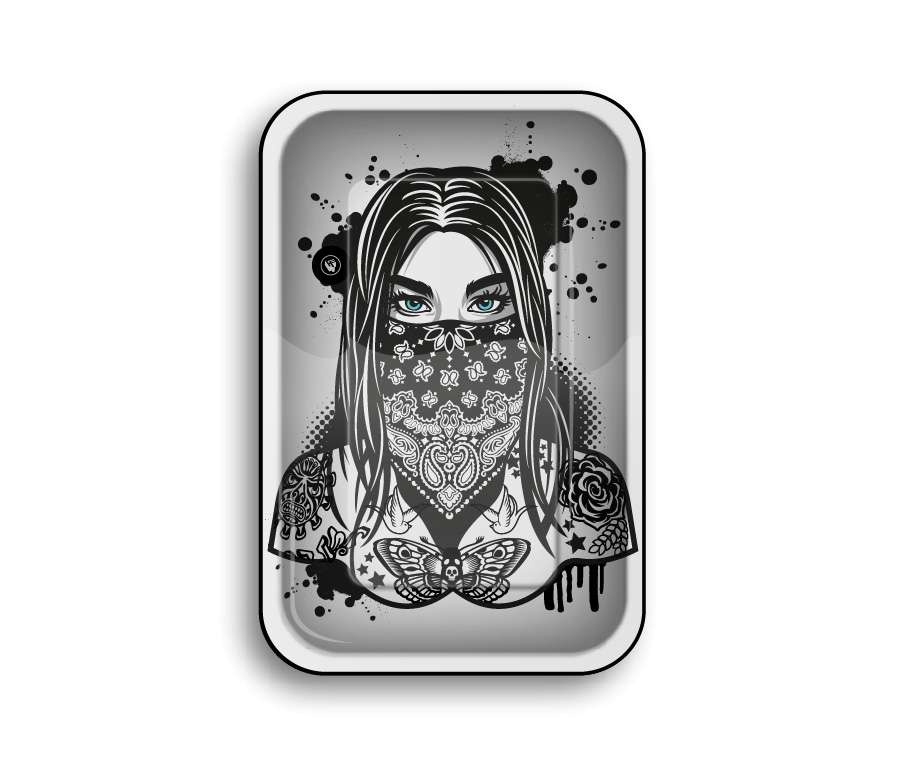 Metal Rolling Tray - Tattoo Girl 1/4 (275 mm x 175 mm)