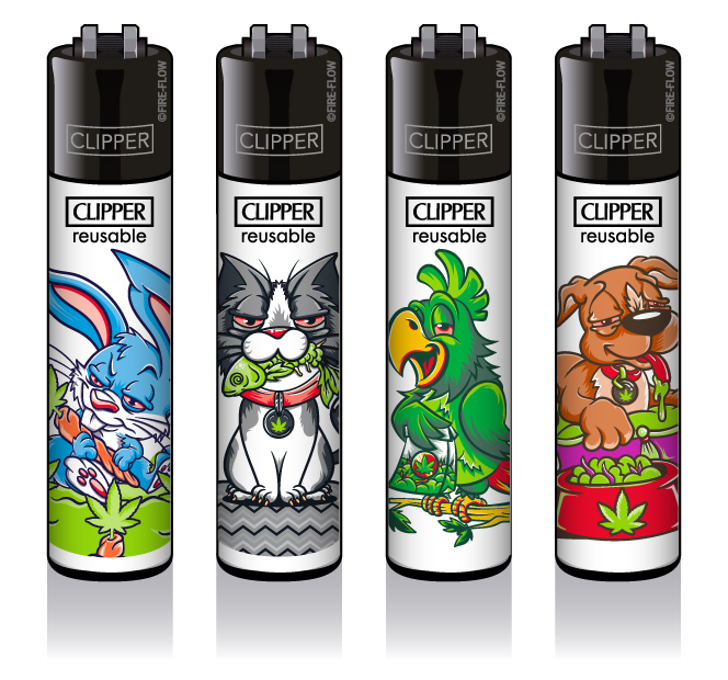 Stoned Animals - 4er Set CLIPPER CLASSIC Large
