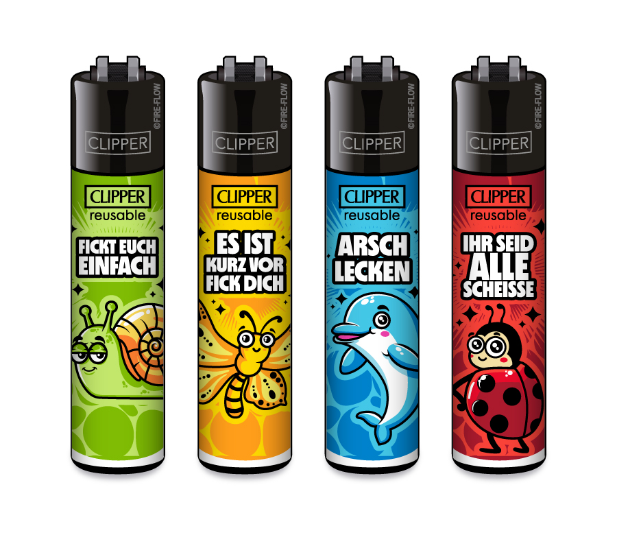 Freche Tiere - 4er Set CLIPPER CLASSIC Large