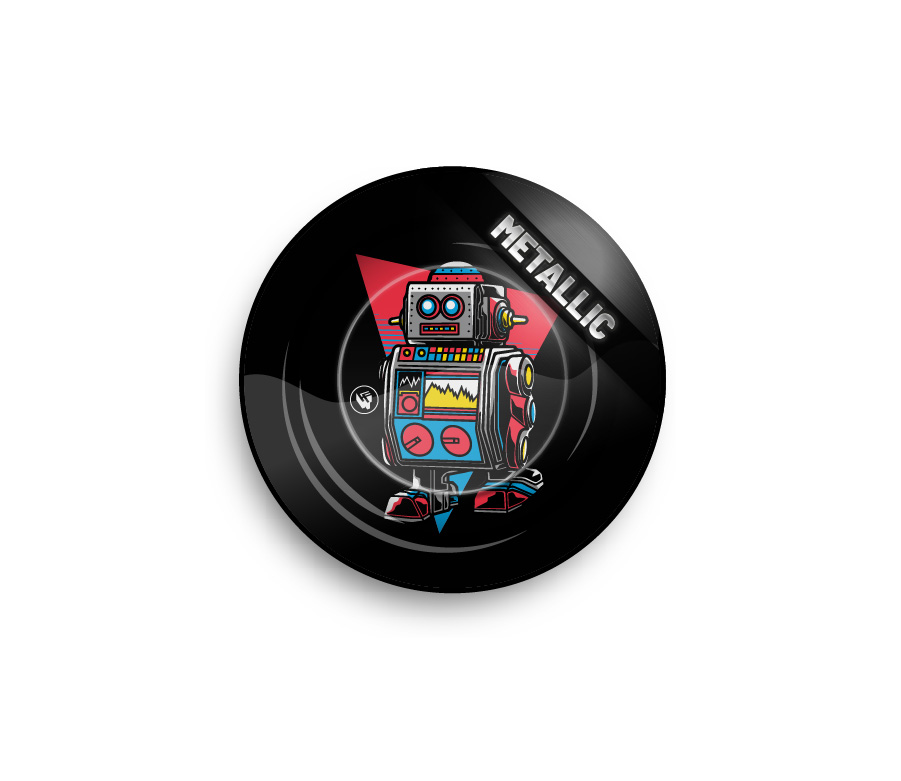 Metal Ashtray Retro Wave Robots 3/4 metallic (⌀135 mm)