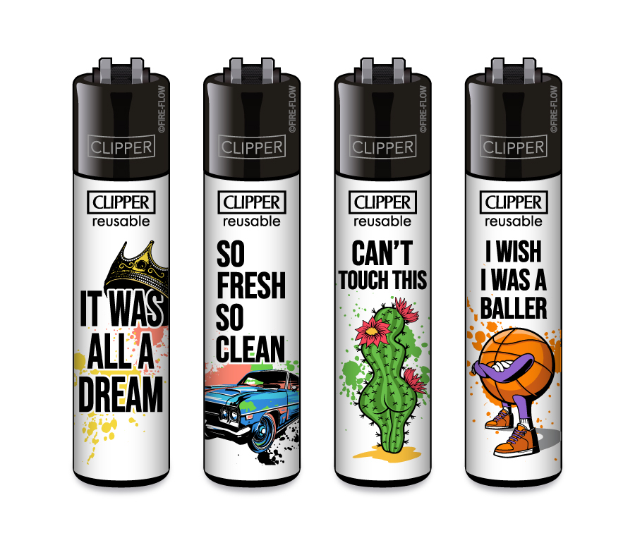 Hip-Hop Slogan #2 - 4er Set CLIPPER CLASSIC Large
