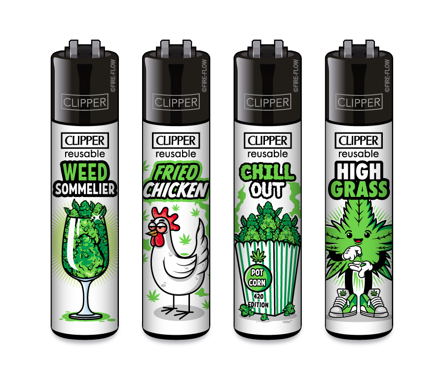 Weed Slogan #10 - 4er Set CLIPPER CLASSIC Large