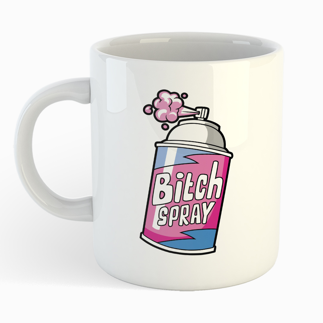 Weiße Tasse - B*TCH SPRAY