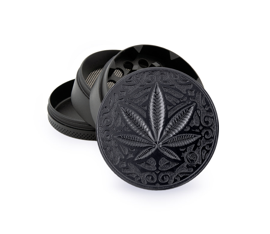 Metal Grinder Black Trance Leaf (⌀50 mm / 4-parts)