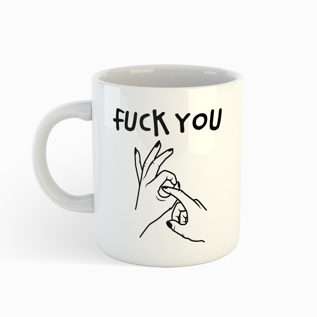 Weiße Tasse - ADULT #2 - F*CK YOU