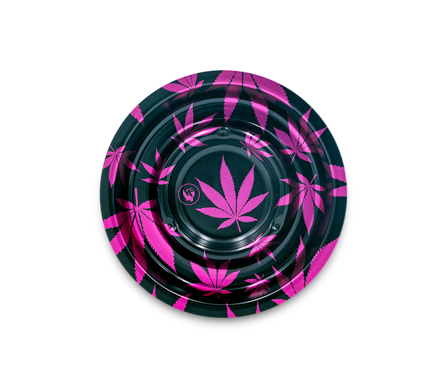 FIRE-FLOW™ Metal Coffeeshop Ashtray Leaves Pink (⌀136 mm)