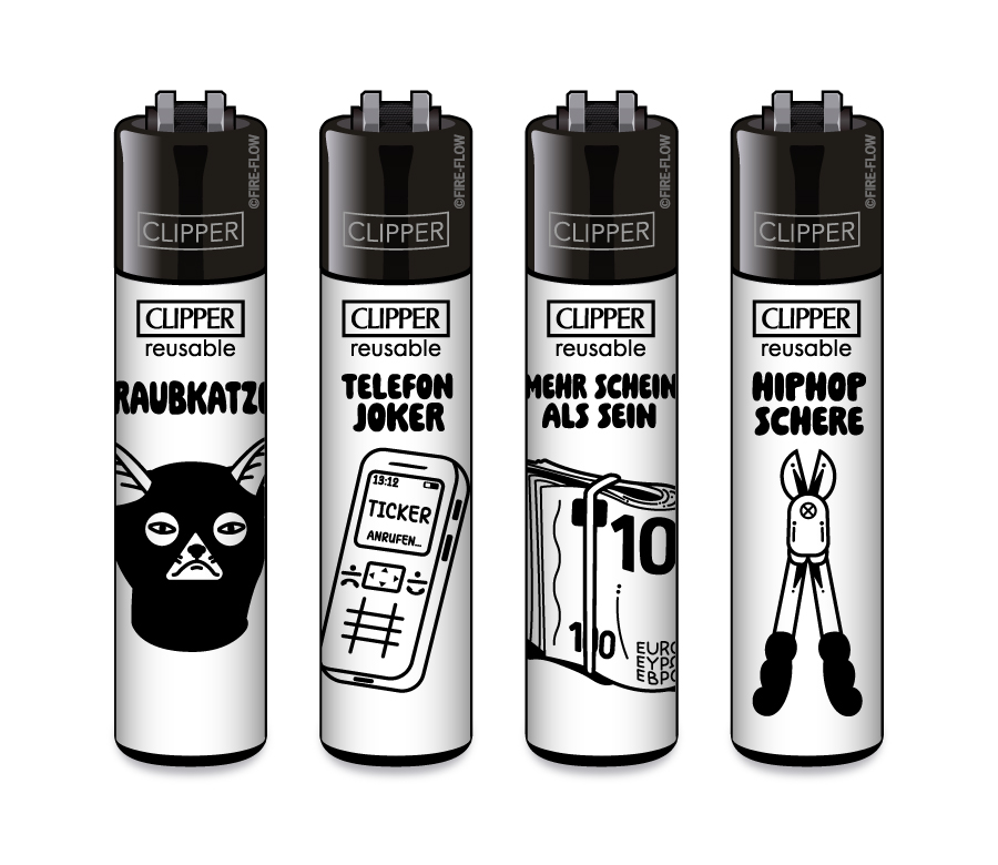 Junkie Tattoo - 4er Set CLIPPER CLASSIC Large