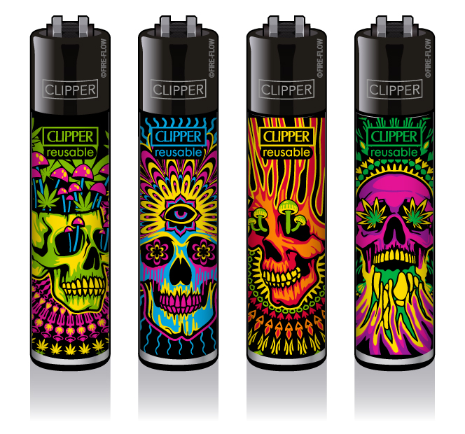 Trippy Skulls - 4er Set CLIPPER CLASSIC Large