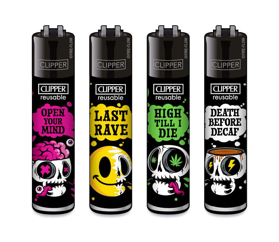 Skull Slogan #2 - 4er Set CLIPPER CLASSIC Large