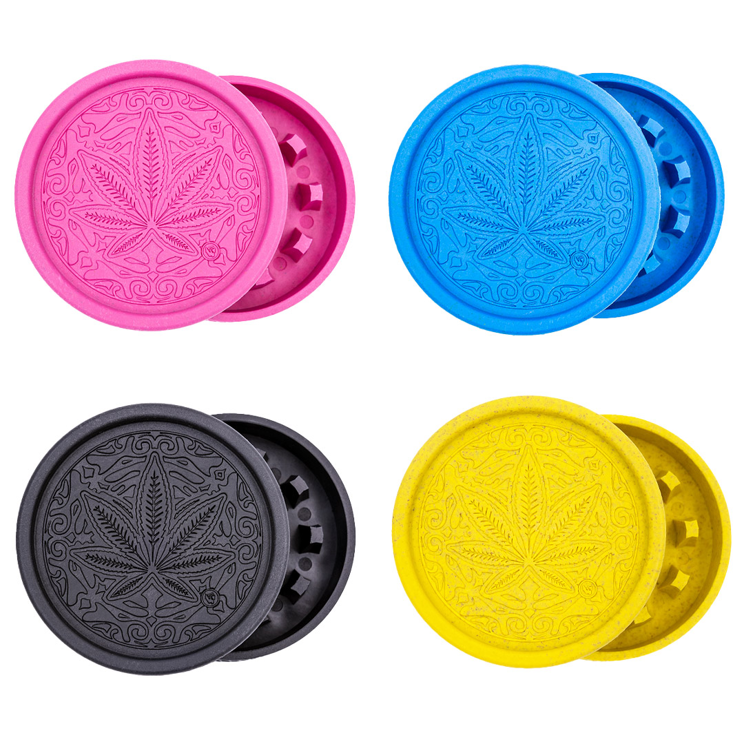 Hemp Grinder - Trance Leaf (⌀55 mm / 2-parts)