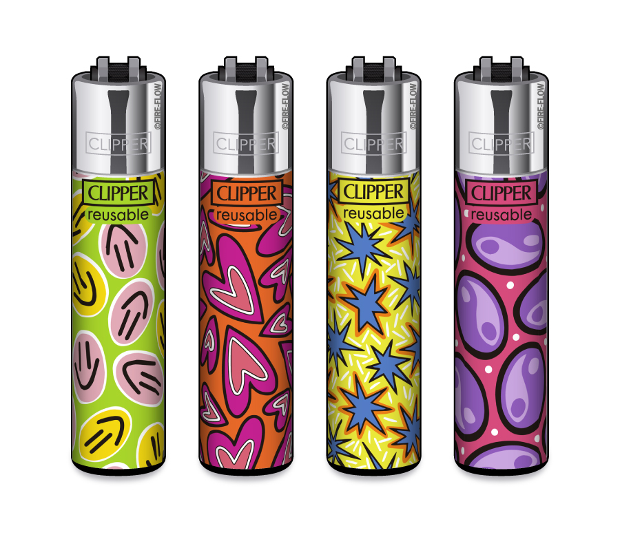 PSYCHO STICKERS - 4er Set CLIPPER CLASSIC Large