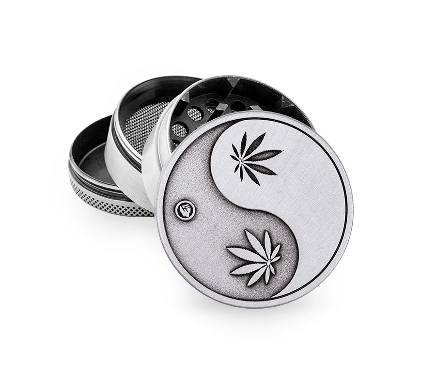 Metal Grinder Silver Yin Yang (⌀50 mm / 4-parts)