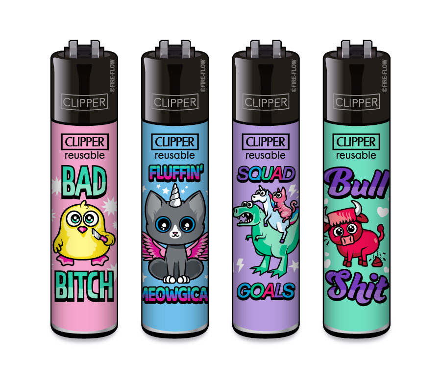 Cute Slogan #2 - 4er Set CLIPPER CLASSIC Large