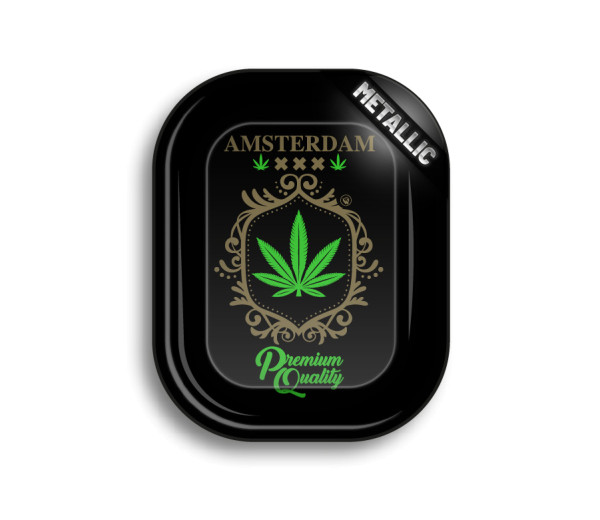 Metal Rolling Tray - Adam Leaf Gold (140 mm x 180 mm)