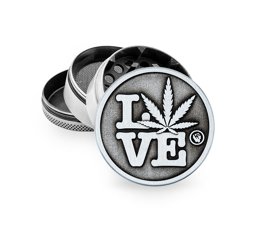 Metal Grinder Silver 420 Love (⌀50 mm / 4-parts)