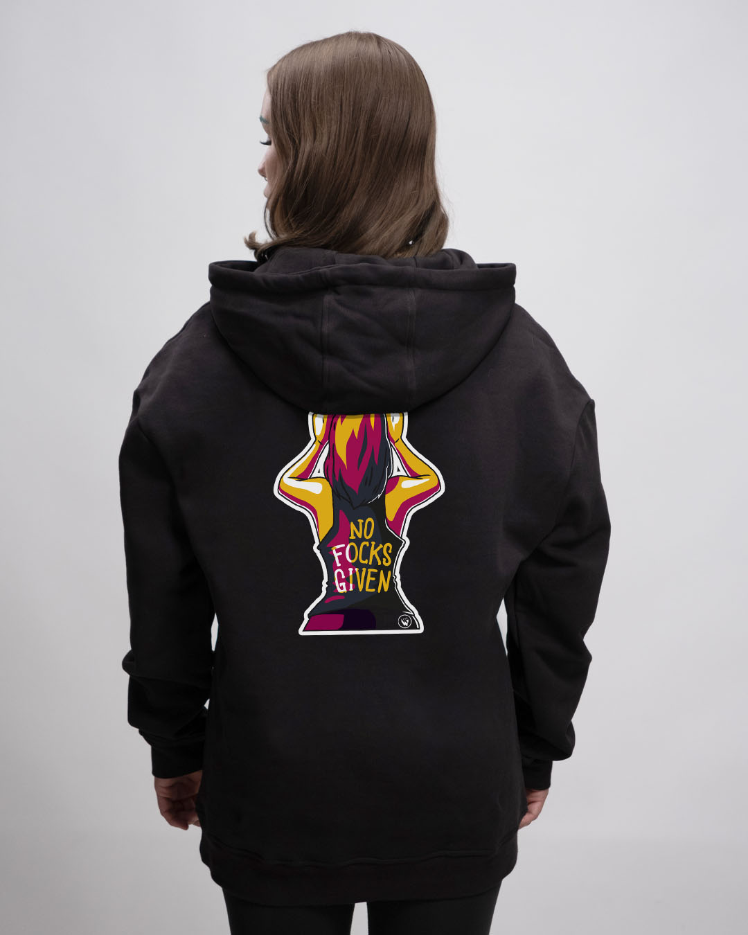 Oversized Hoodie Girlie - NO FOCKS GIVEN