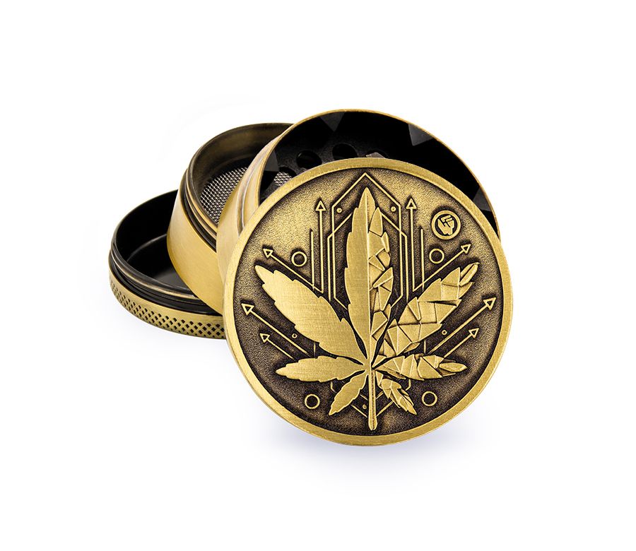 Metal Grinder Gold - GEOMETRICAL LEAF GOLD (⌀50 mm / 4-parts)